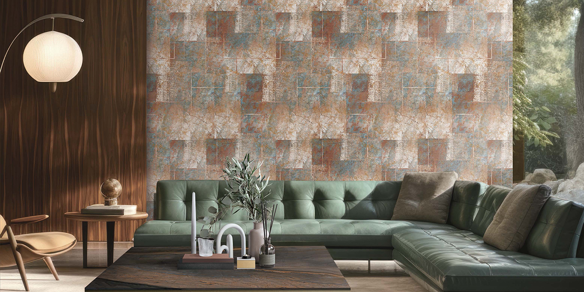 Wallpapered interior