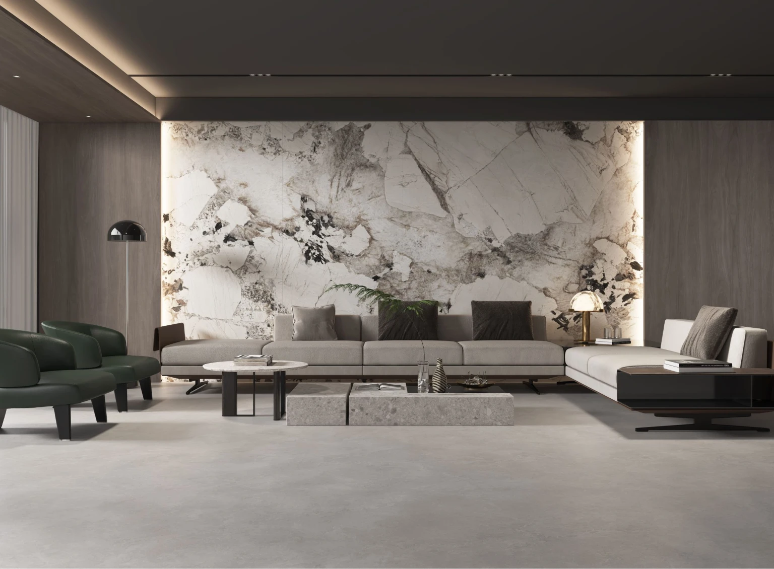 Living room styled with wallpaper