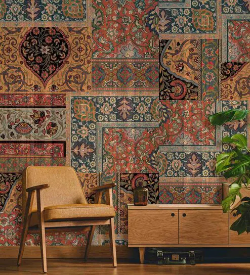 Bedroom styled with wallpaper